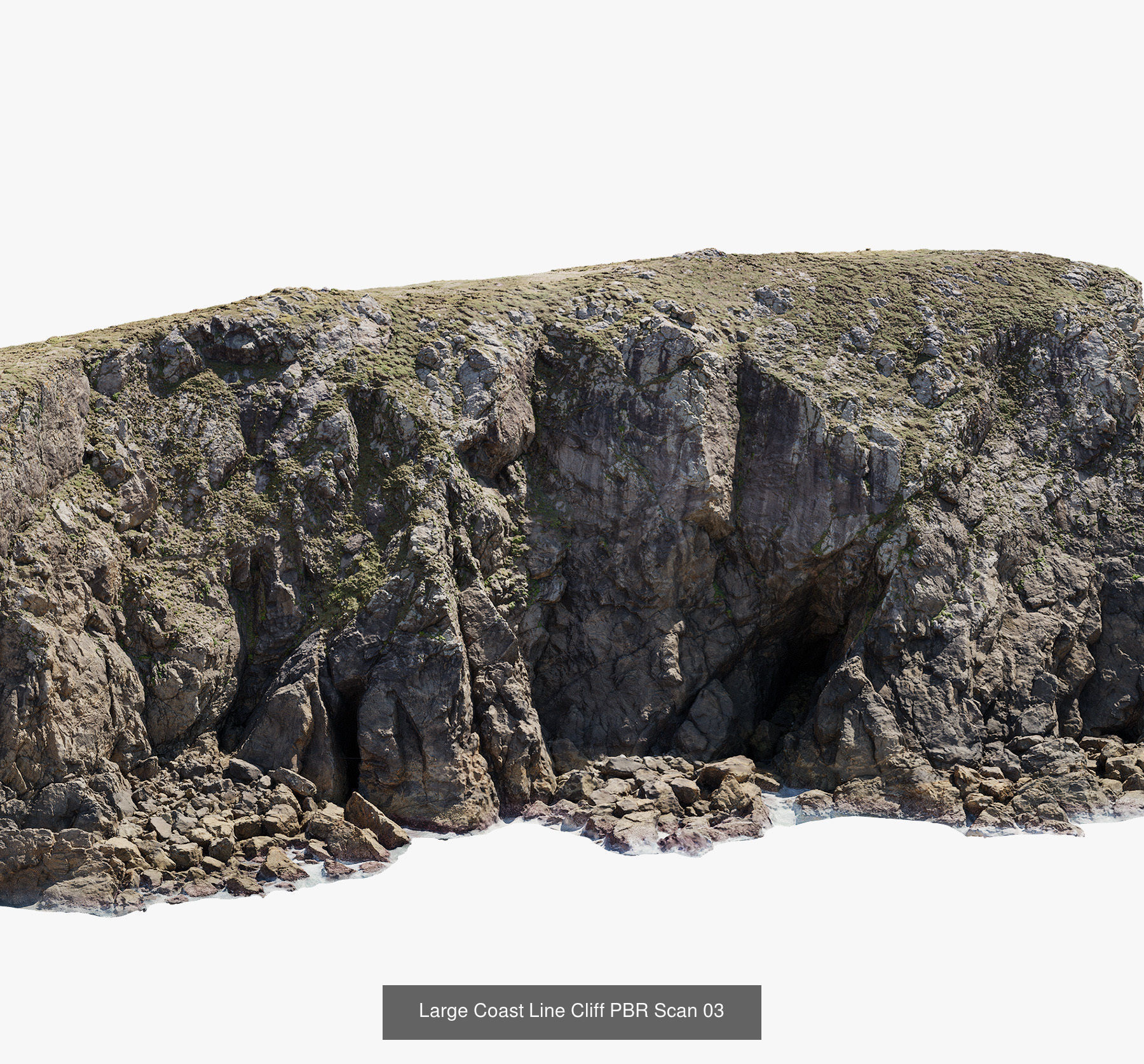 Atlantic Ocean Cliff Coast Line Scan PBR 3D Model Collection_26