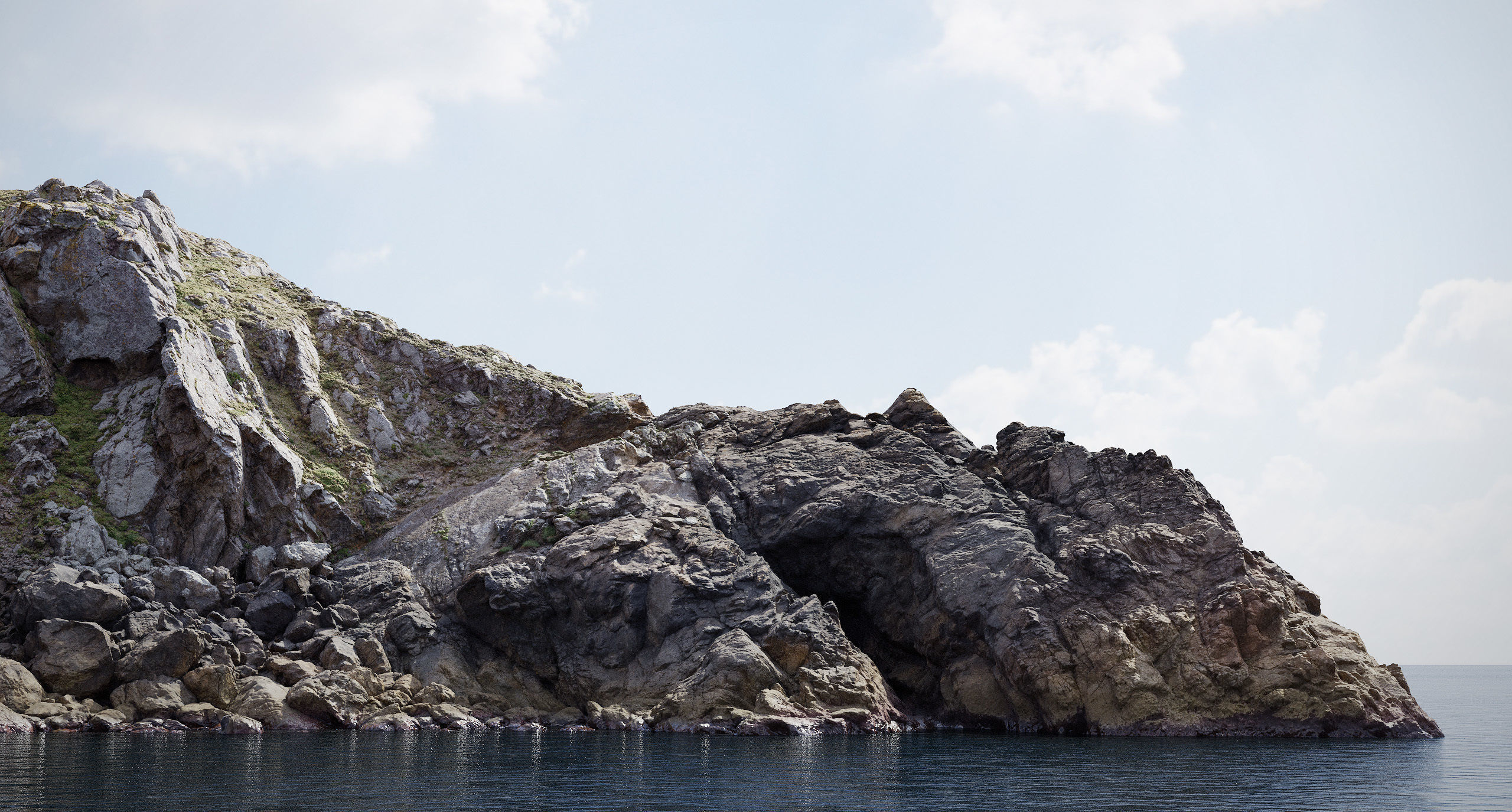 Atlantic Ocean Cliff Coast Line Scan PBR 3D Model Collection_16