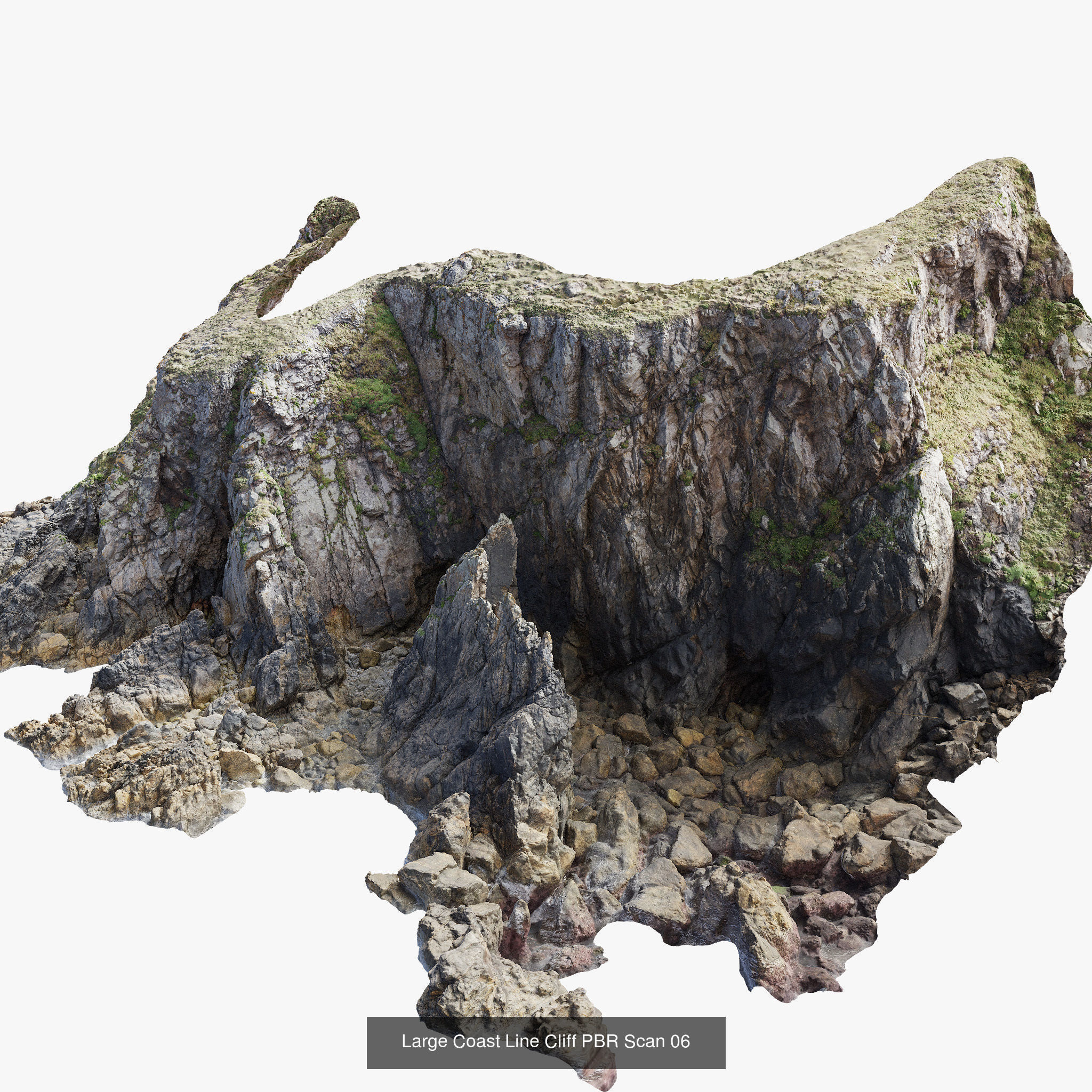 Atlantic Ocean Cliff Coast Line Scan PBR 3D Model Collection_31