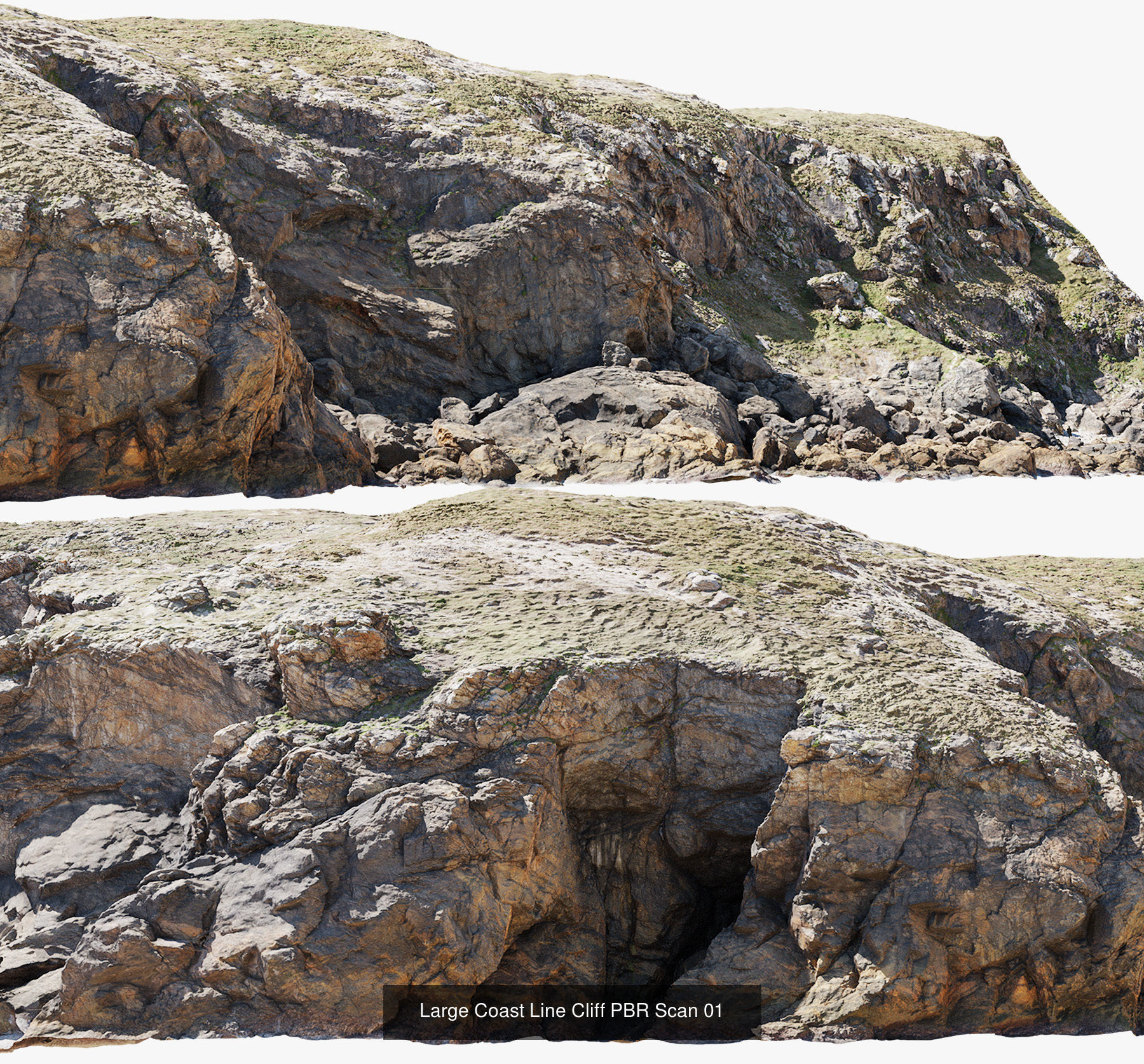 Atlantic Ocean Cliff Coast Line Scan PBR 3D Model Collection_29