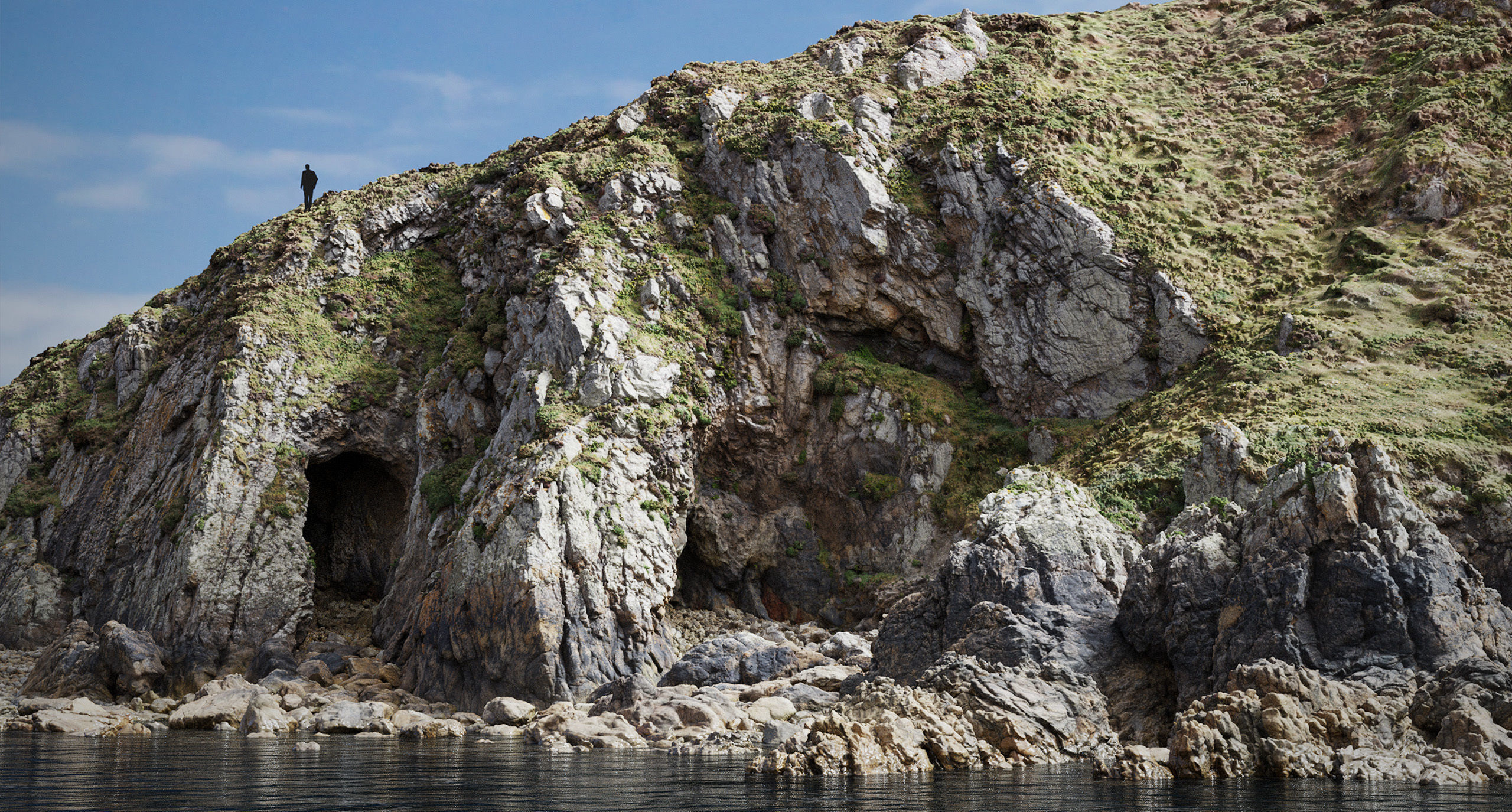 Atlantic Ocean Cliff Coast Line Scan PBR 3D Model Collection_8