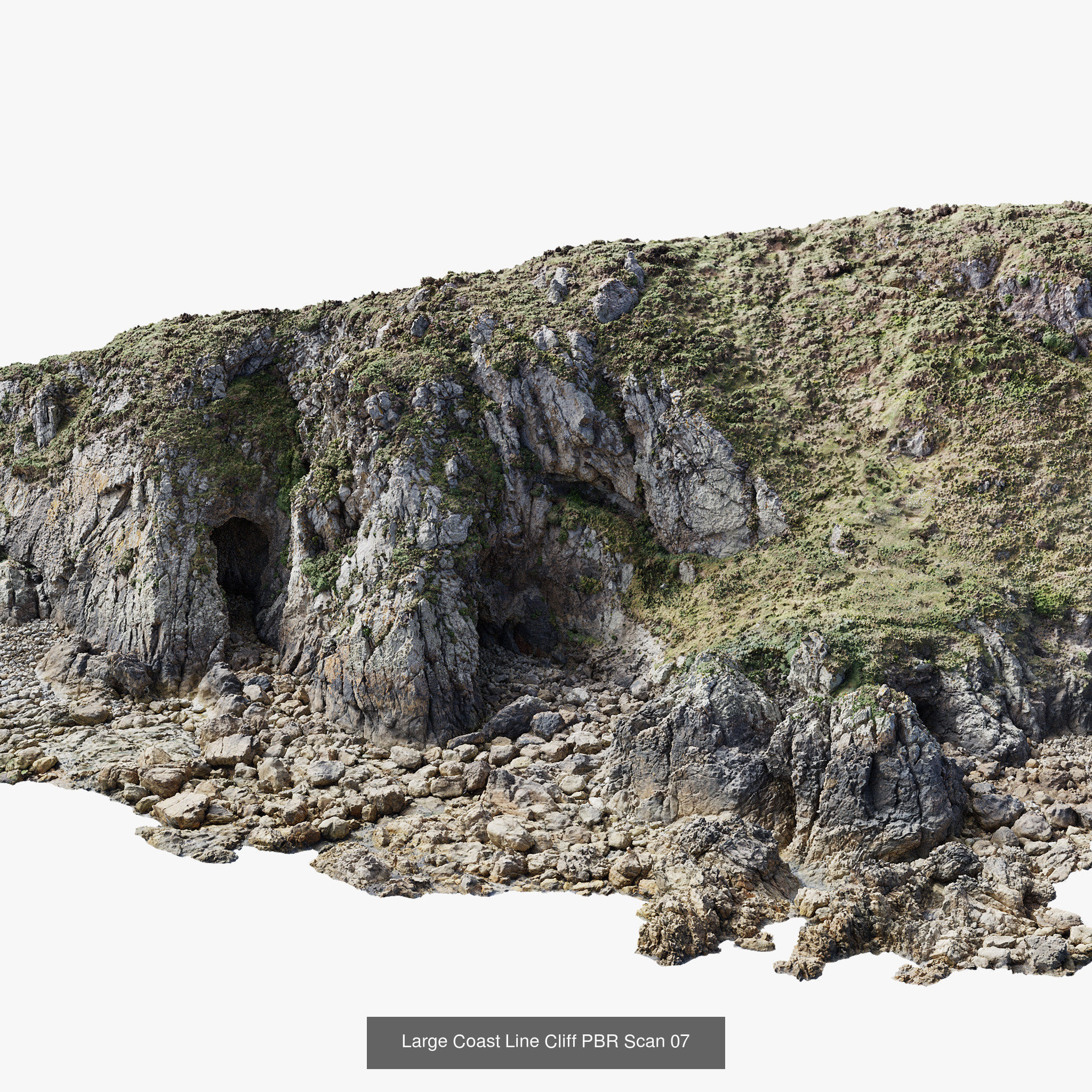 Atlantic Ocean Cliff Coast Line Scan PBR 3D Model Collection_9