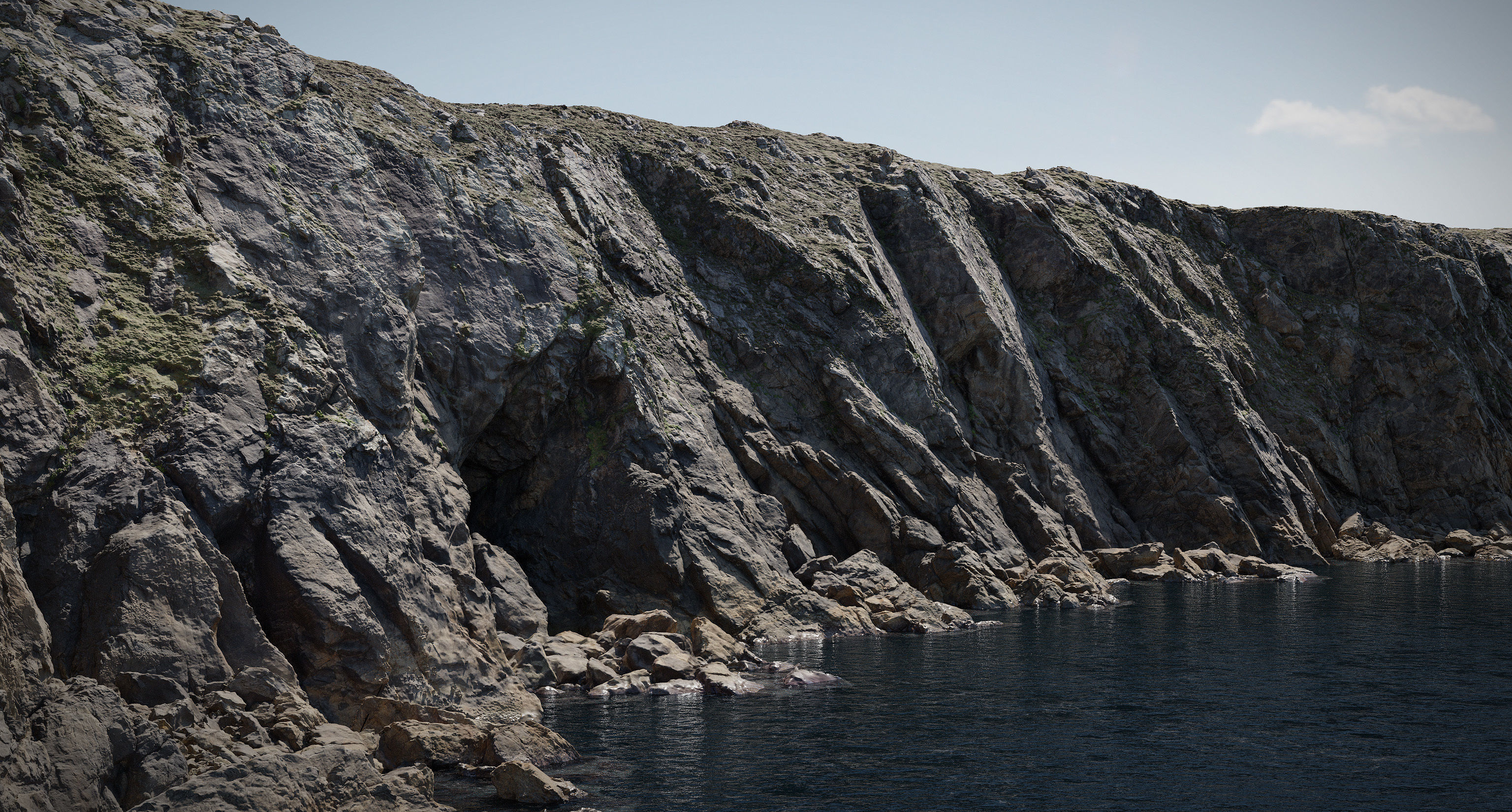 Atlantic Ocean Cliff Coast Line Scan PBR 3D Model Collection_27