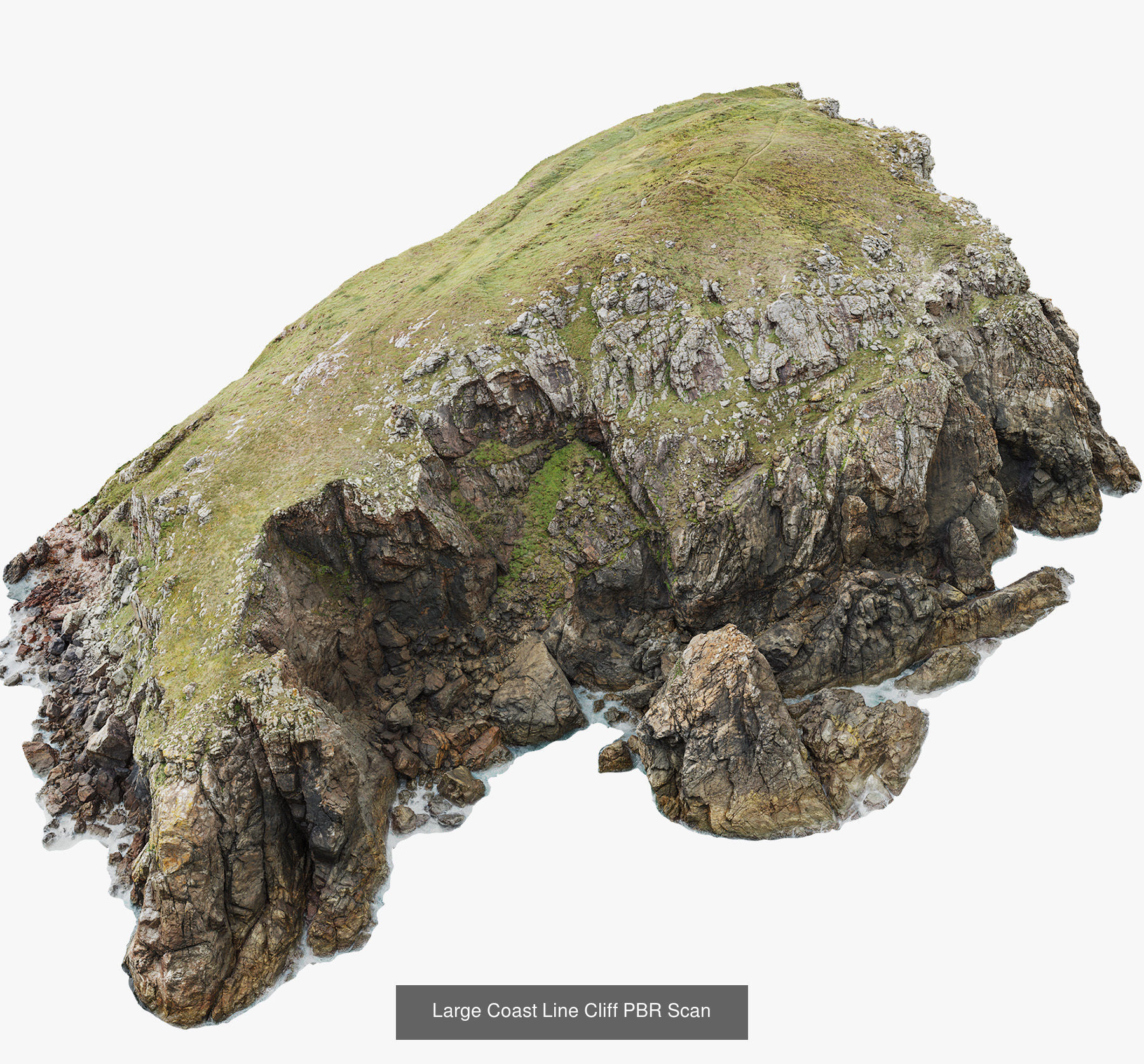 Atlantic Ocean Cliff Coast Line Scan PBR 3D Model Collection_33