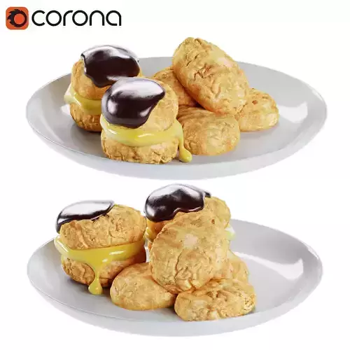 Boston Cream Puffs 3D model