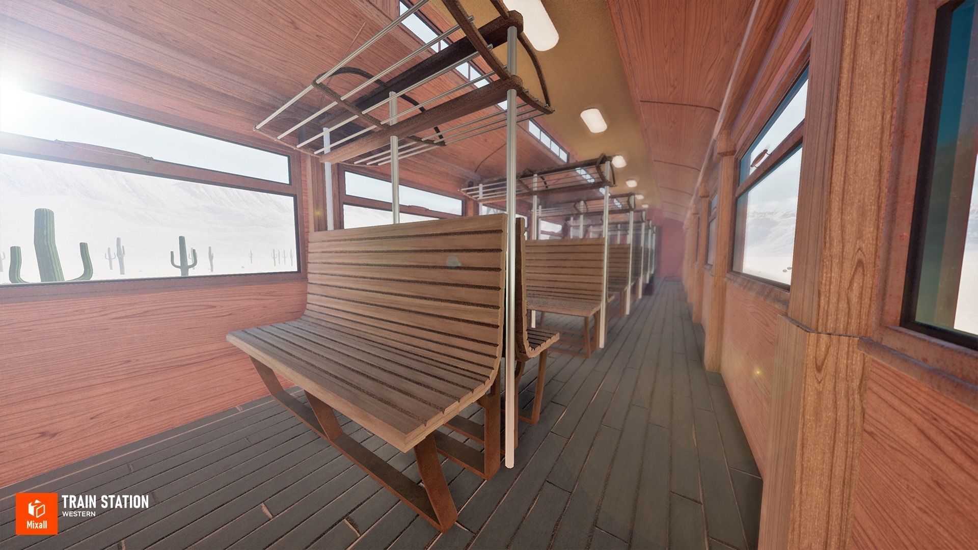 Train station - Western Low-poly 3D model_11