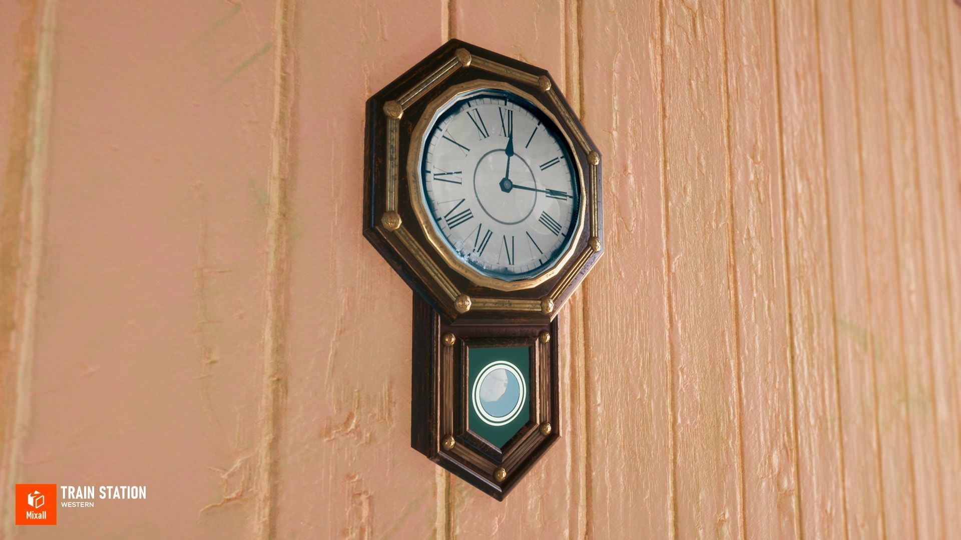 Train station - Western Low-poly 3D model_10