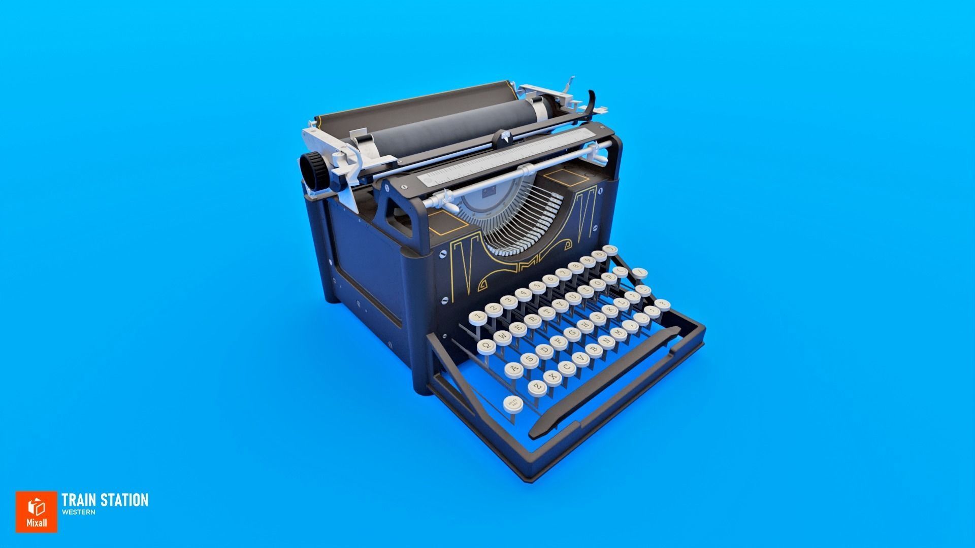 Train station - Western Low-poly 3D model_6