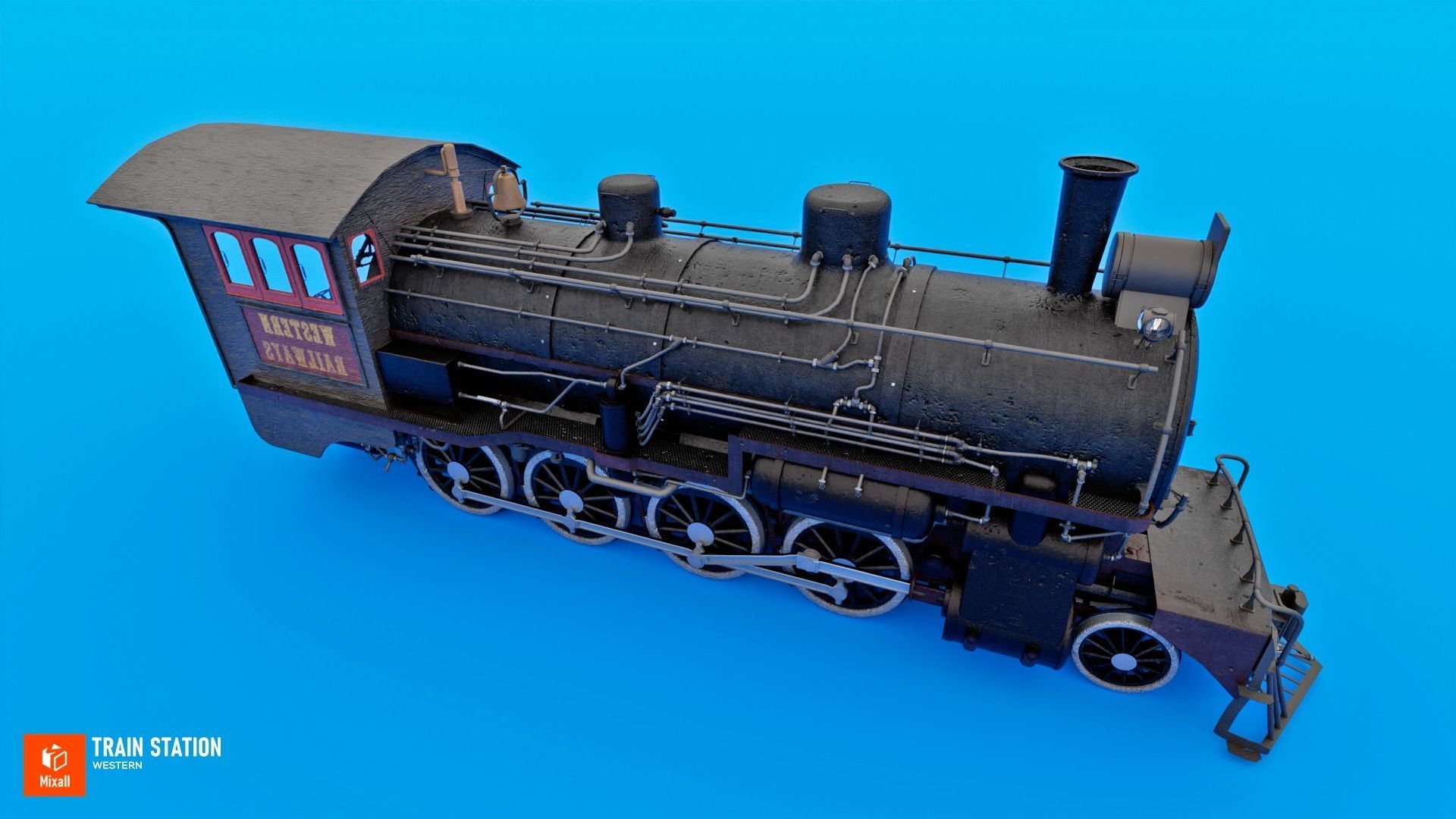 Train station - Western Low-poly 3D model_4