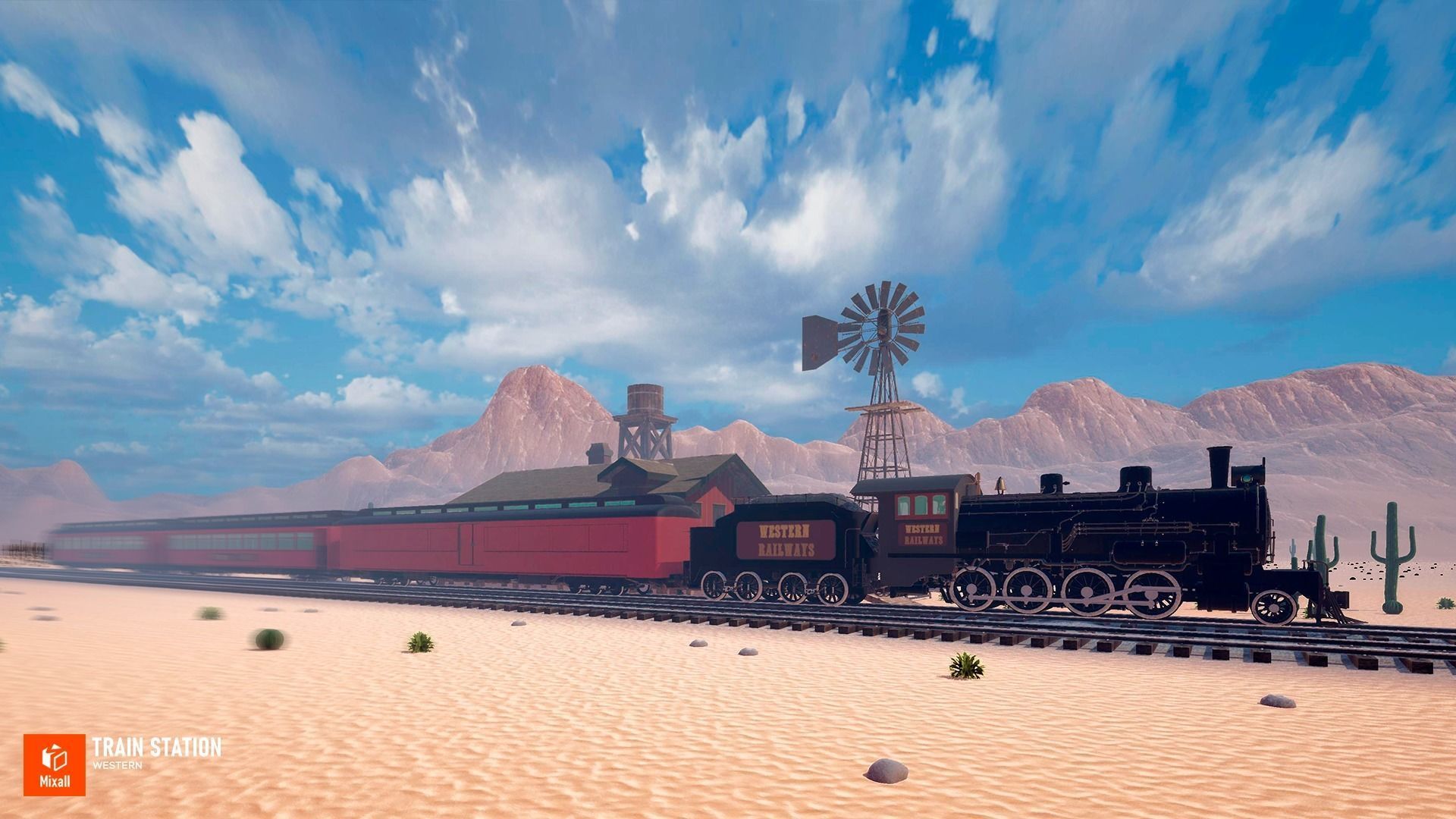 Train station - Western Low-poly 3D model_3