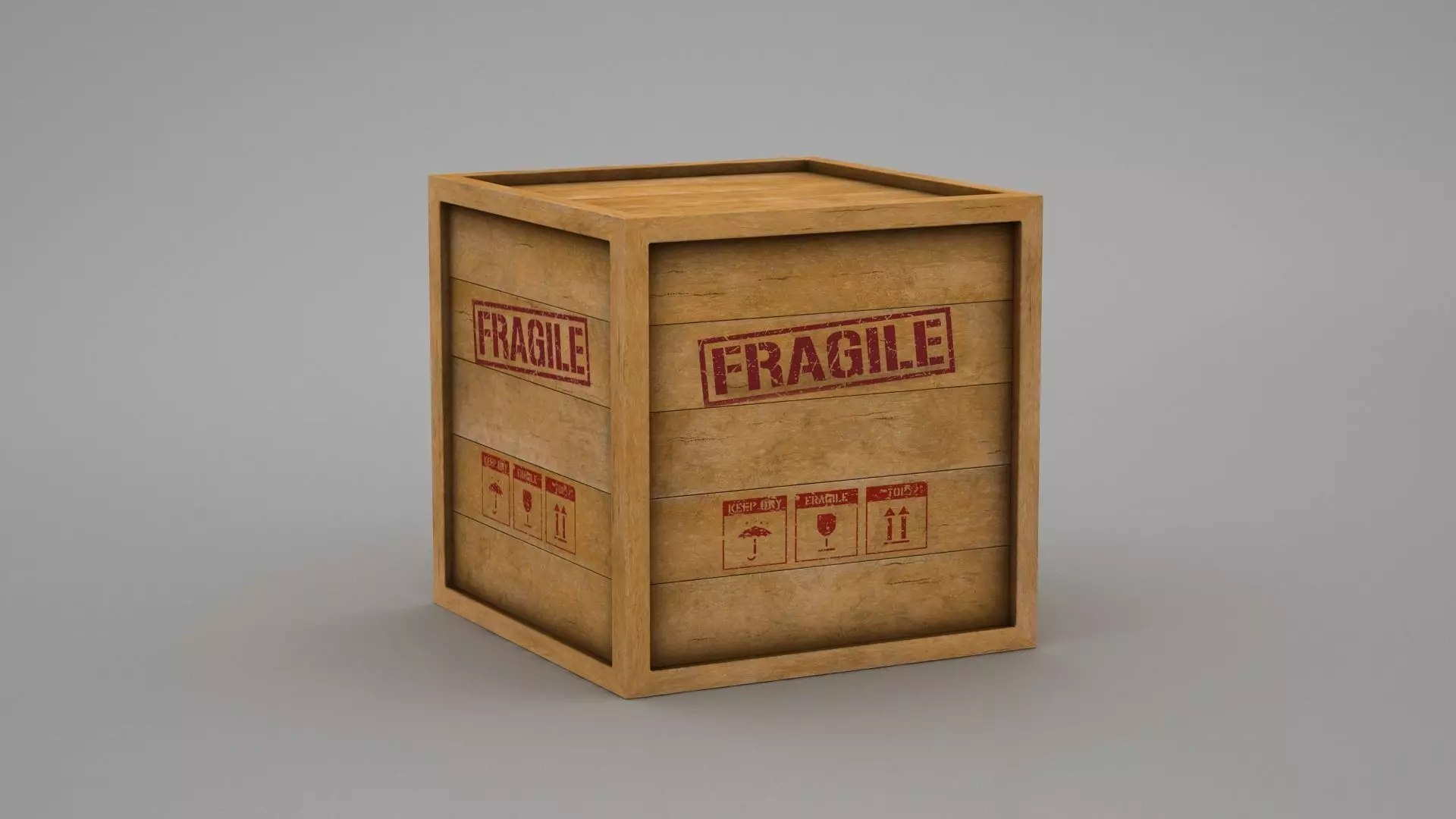 Wooden Crate Low-poly 3D model
