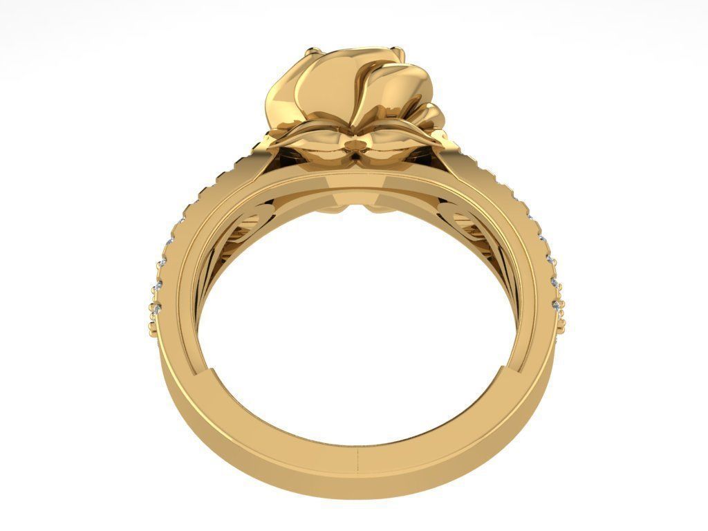 Ring483 gold engagement ring with diamonds 3D print model_4