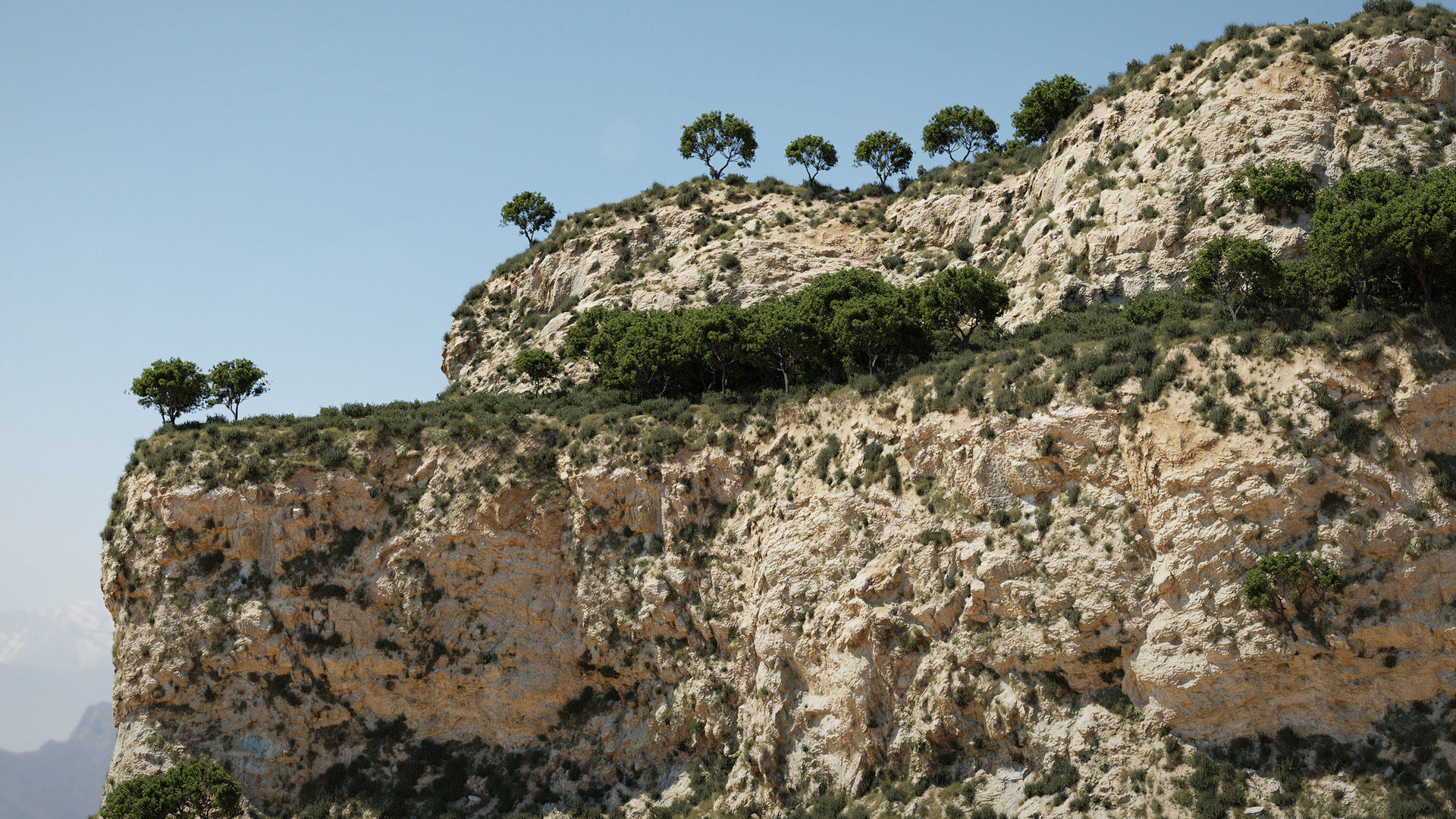 Semi Desert Cliff Collection PBR Scans Low-poly 3D model_9