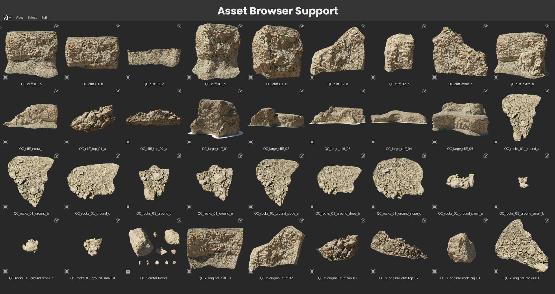 Semi Desert Cliff Collection PBR Scans Low-poly 3D model_8