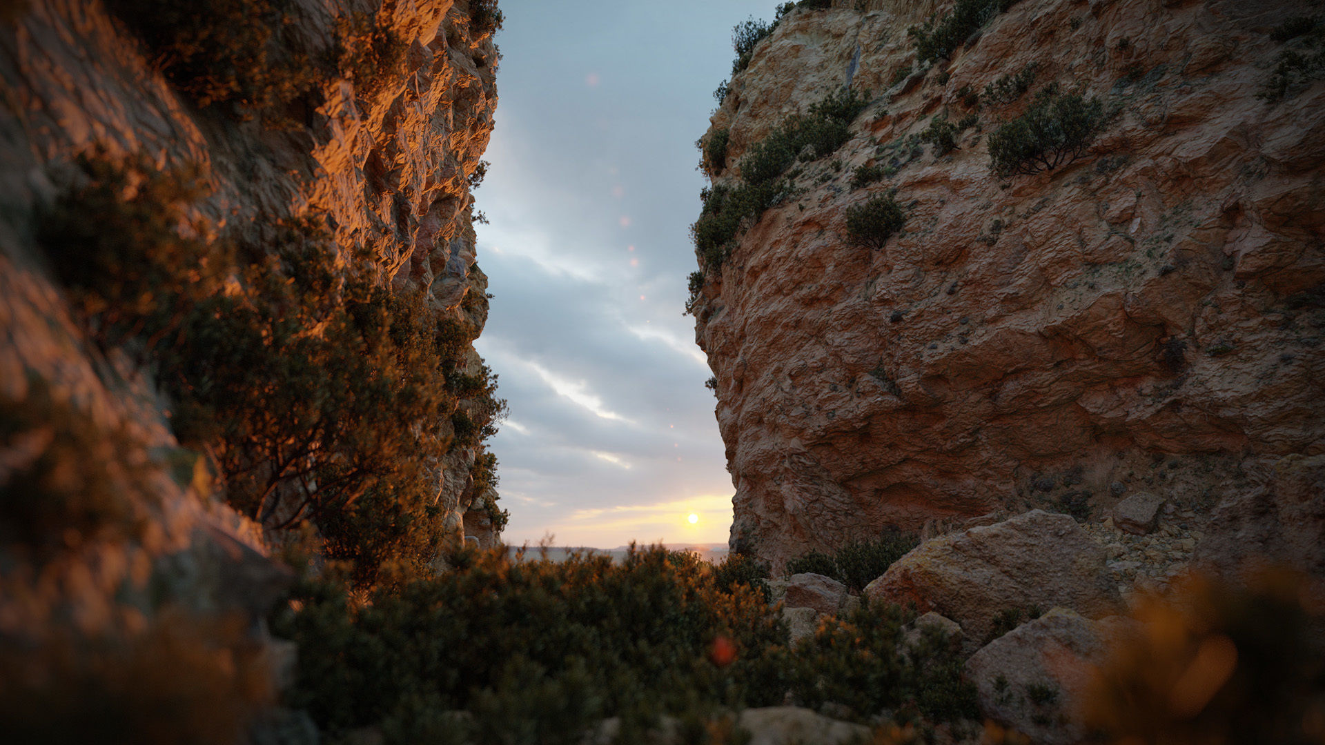 Semi Desert Cliff Collection PBR Scans Low-poly 3D model_3