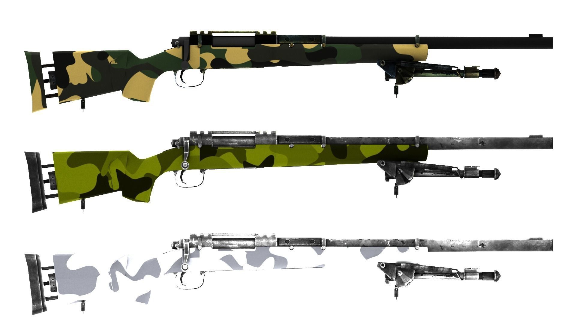 m24 sniper riffle Low-poly 3D model_3