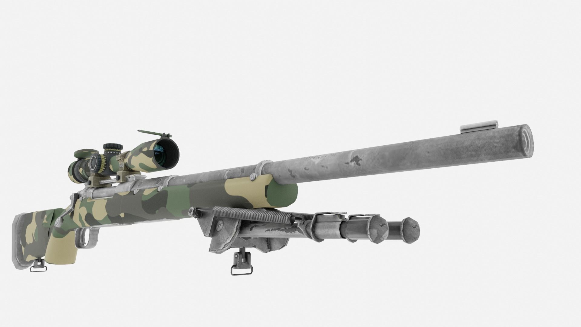 m24 sniper riffle Low-poly 3D model_4