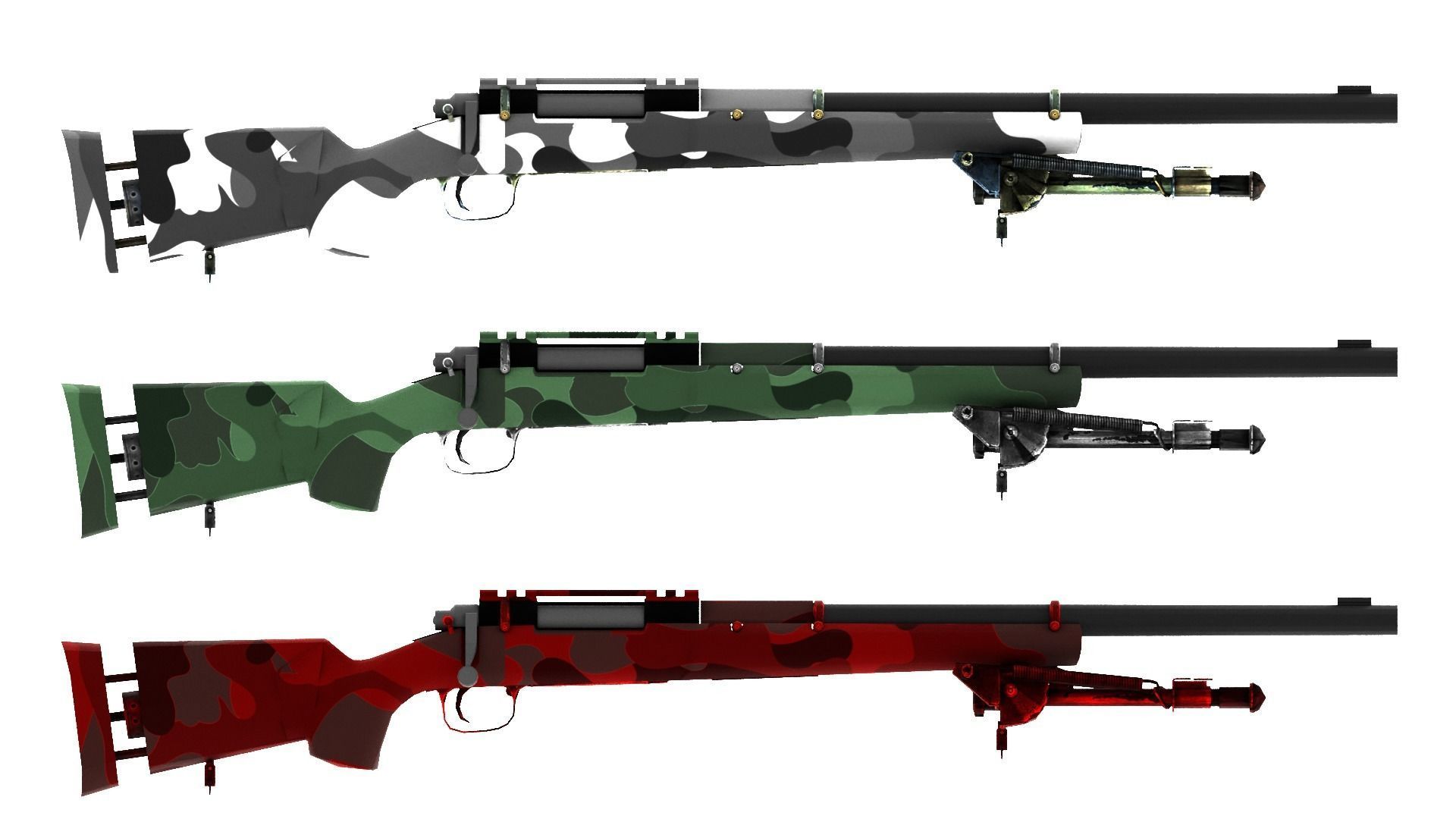 m24 sniper riffle Low-poly 3D model_2