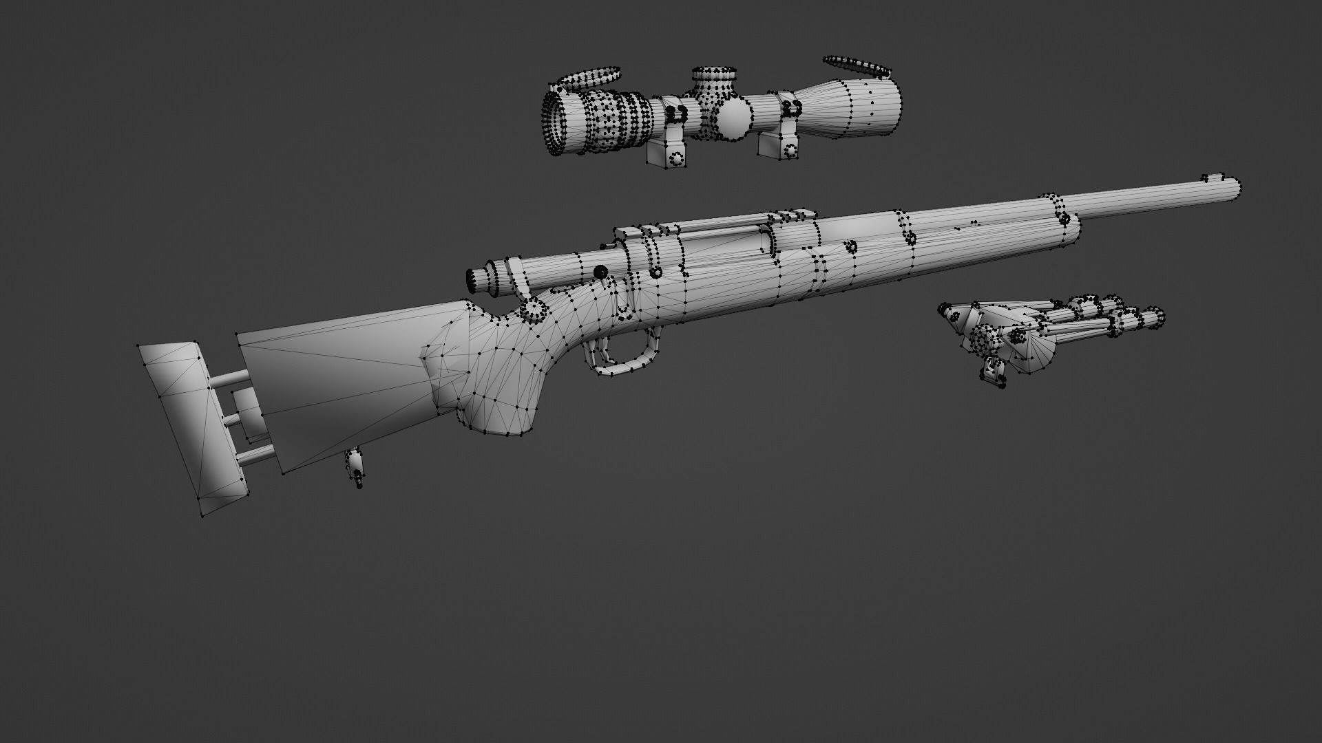 m24 sniper riffle Low-poly 3D model_12