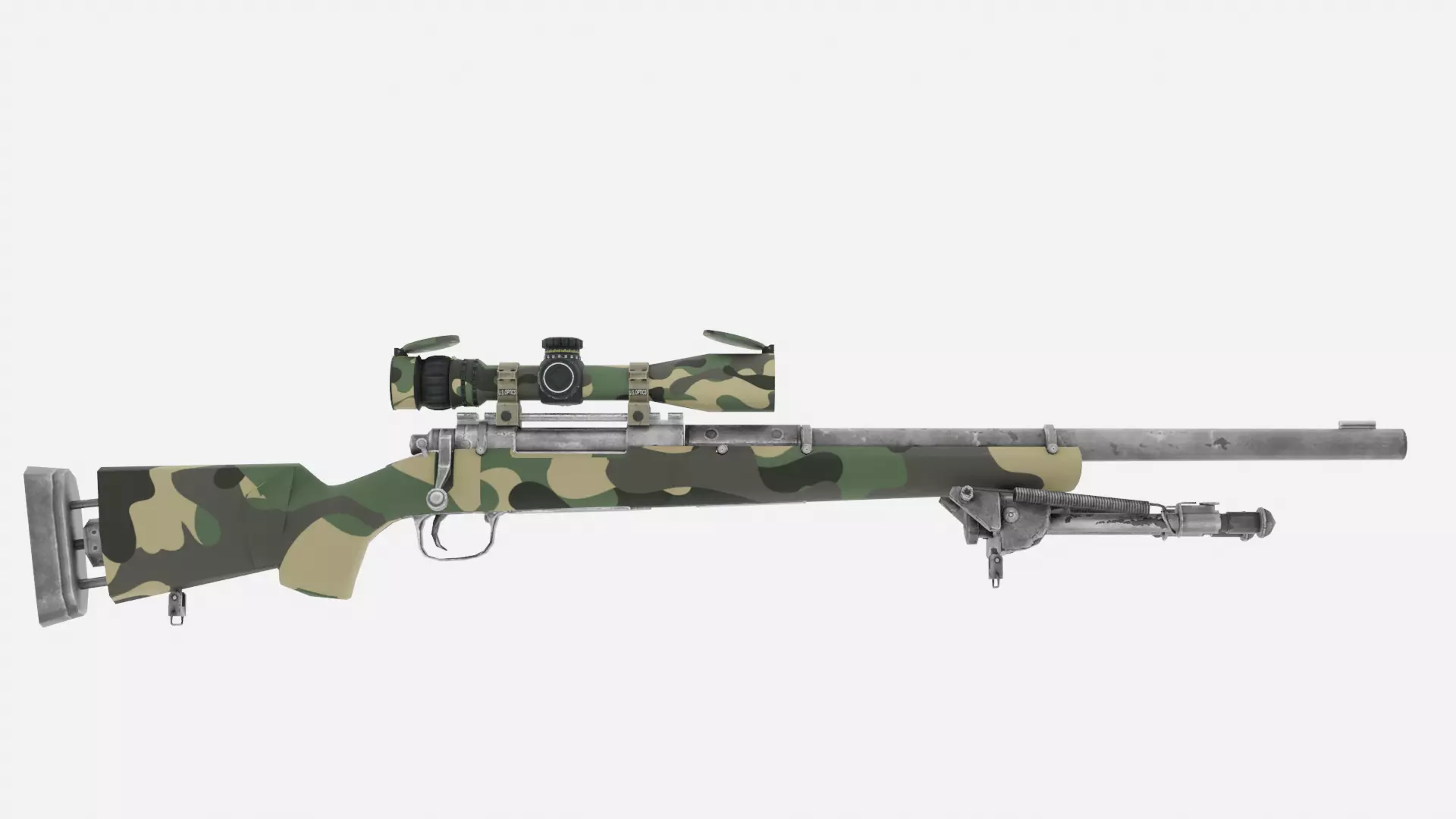 m24 sniper riffle Low-poly 3D model_0