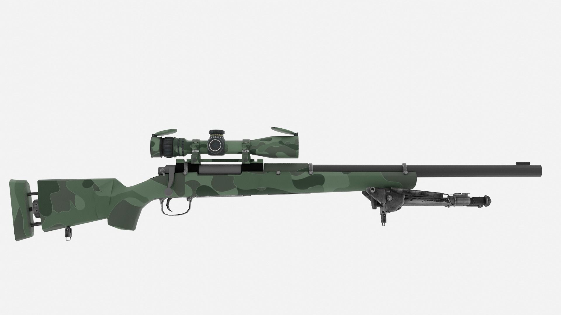 m24 sniper riffle Low-poly 3D model_1