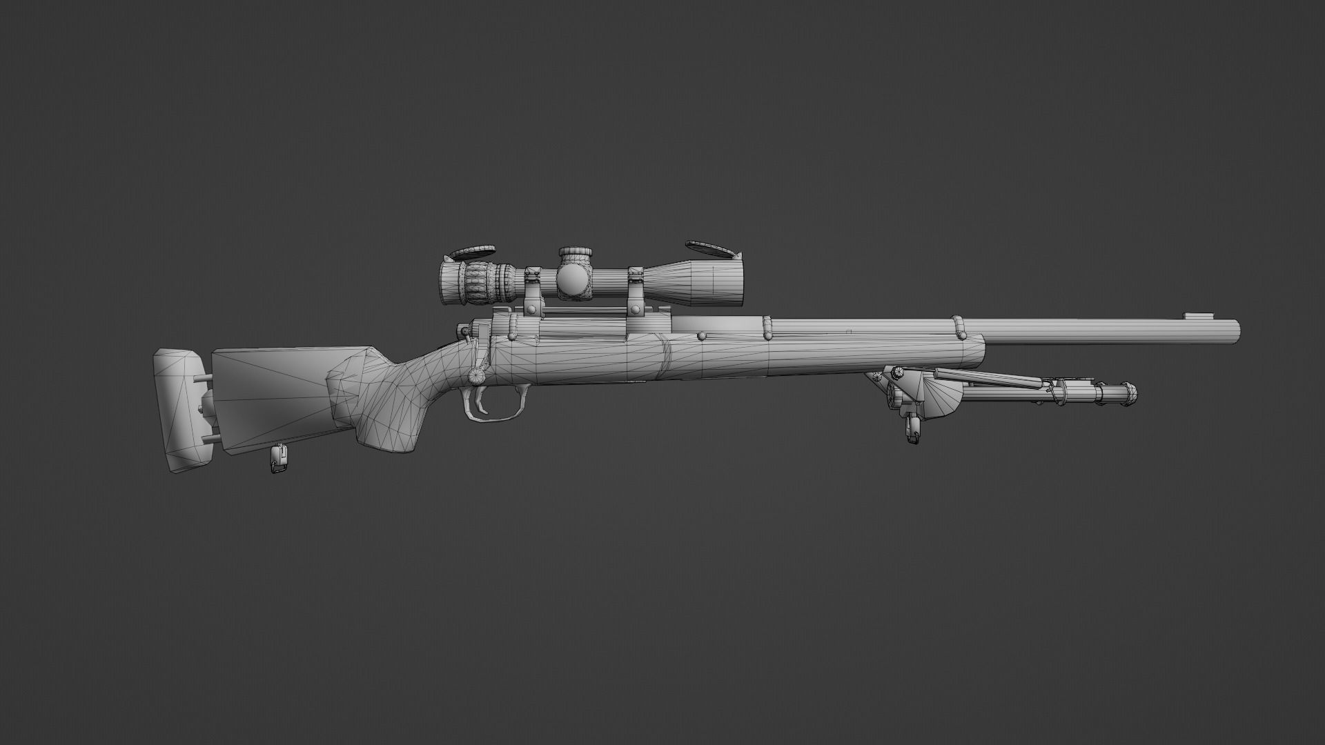 m24 sniper riffle Low-poly 3D model_11
