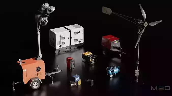 Generator Pack Low-poly 3D model