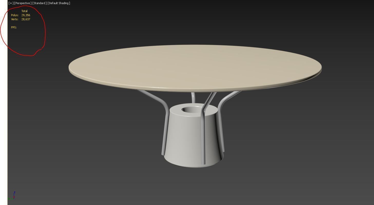 Coffee Round Table Low-poly 3D model_5