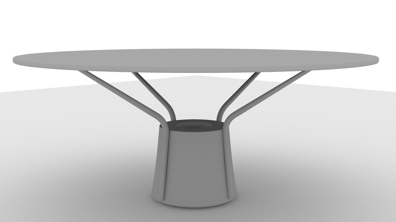 Coffee Round Table Low-poly 3D model_6