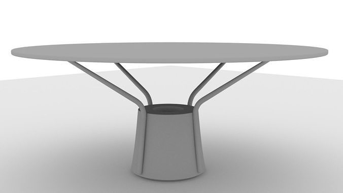 Coffee Round Table Low-poly 3D model 7