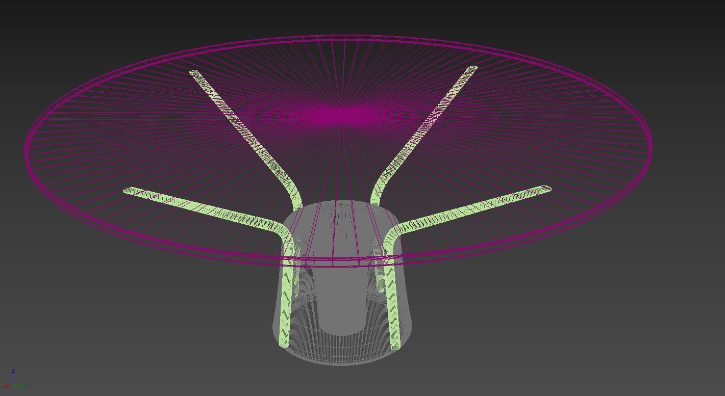 Coffee Round Table Low-poly 3D model_11