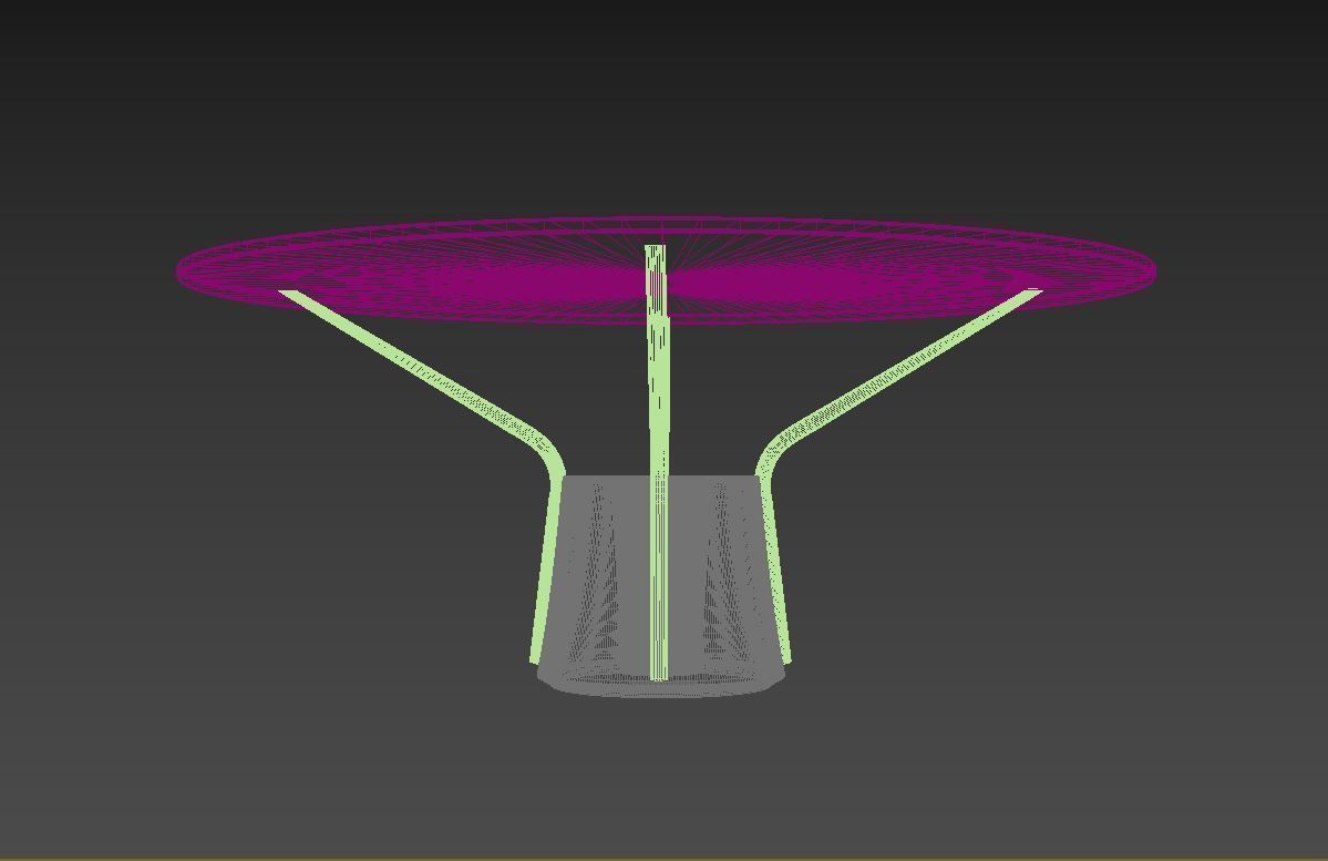 Coffee Round Table Low-poly 3D model_10