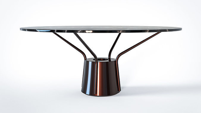 Coffee Round Table Low-poly 3D model 2