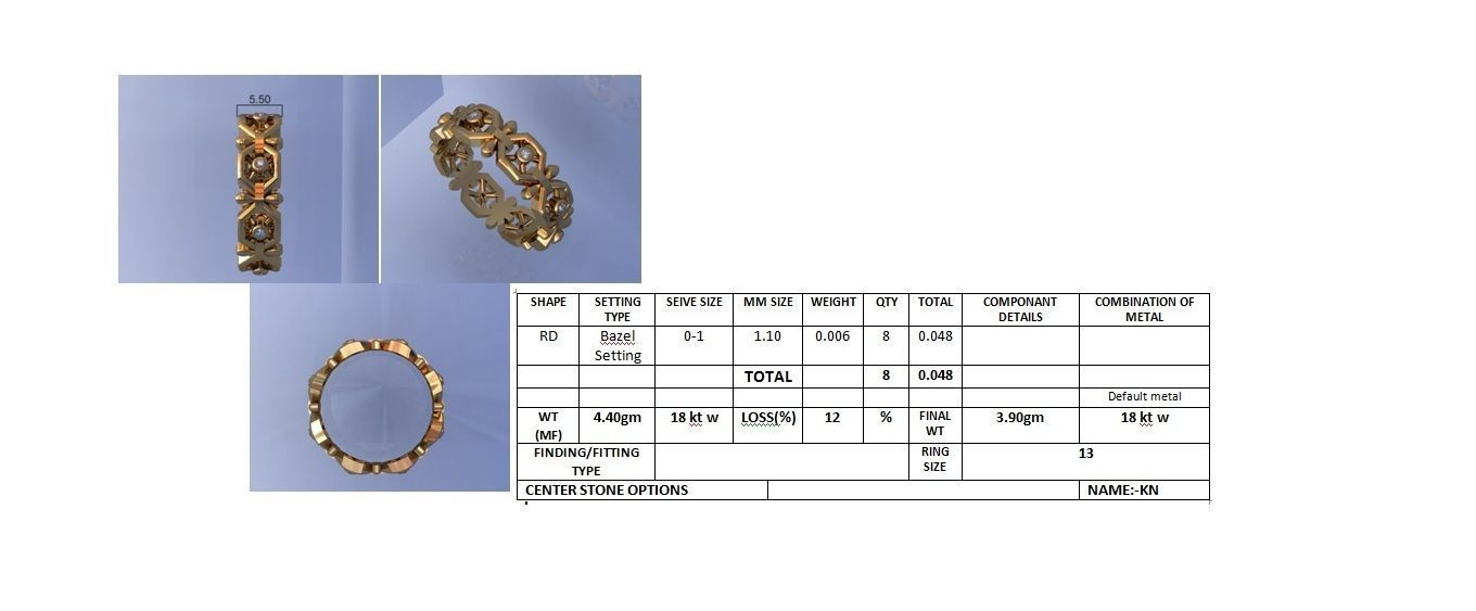 Band ring - 63 3D print model_4