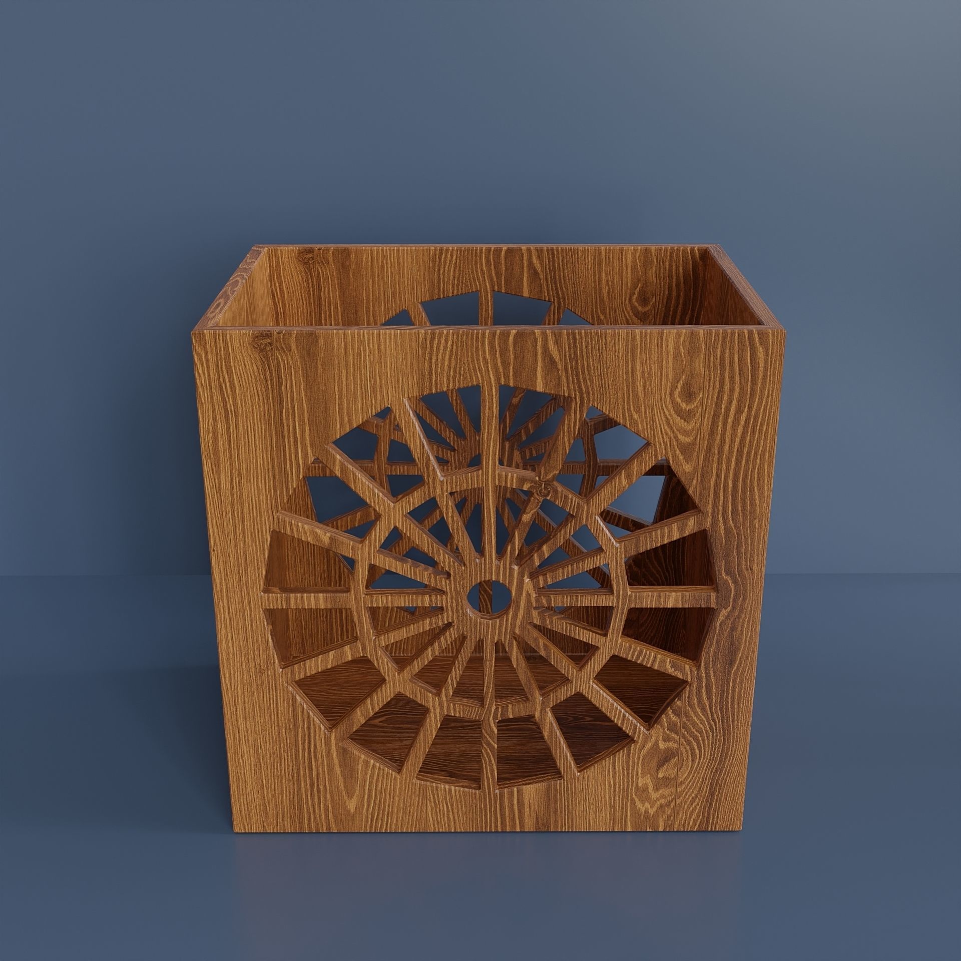 Wooden kitchenware set with stand Low-poly 3D model_4
