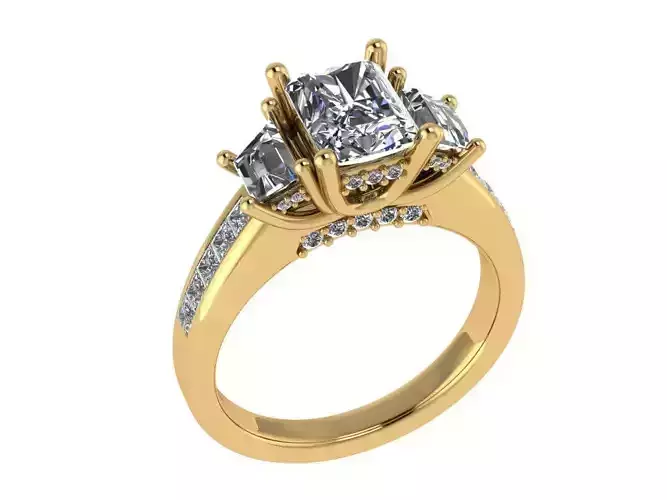 Ring484 princess cut diamond engagement ring gold