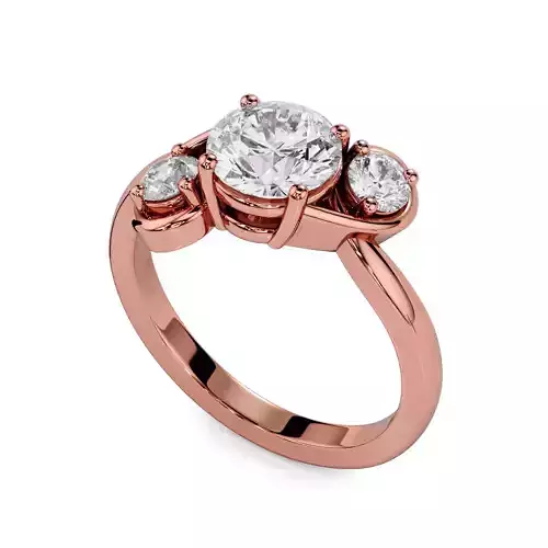 Women ring with three stones 3D print model