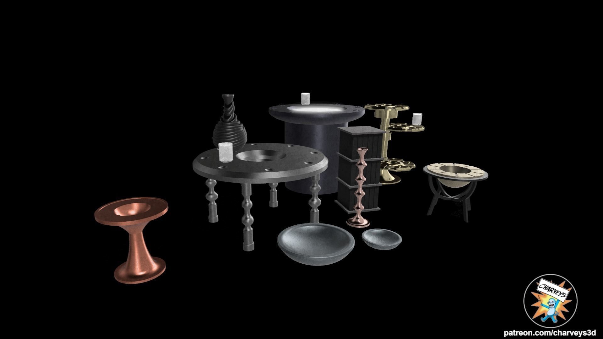 Star Wars Jabbas Palace Accessories for action figures 3D print model_5