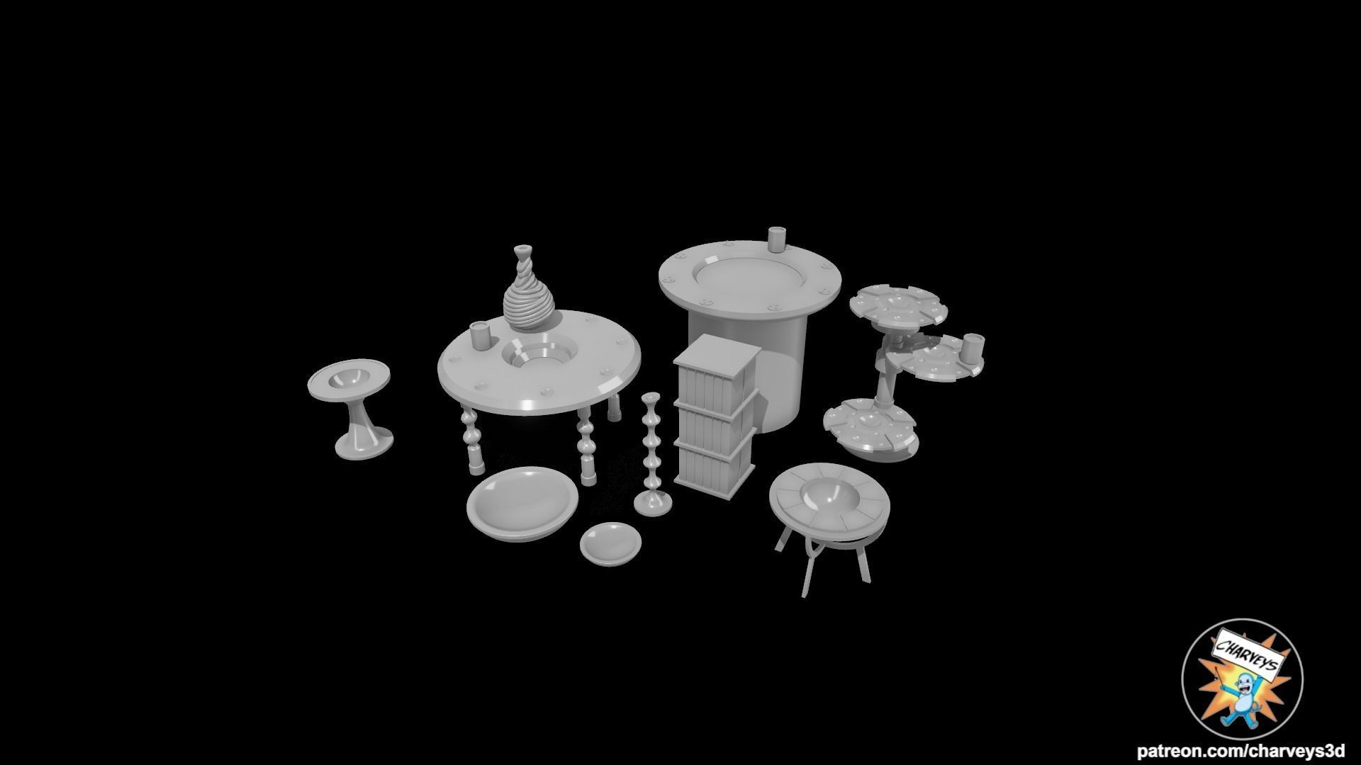 Star Wars Jabbas Palace Accessories for action figures 3D print model_8