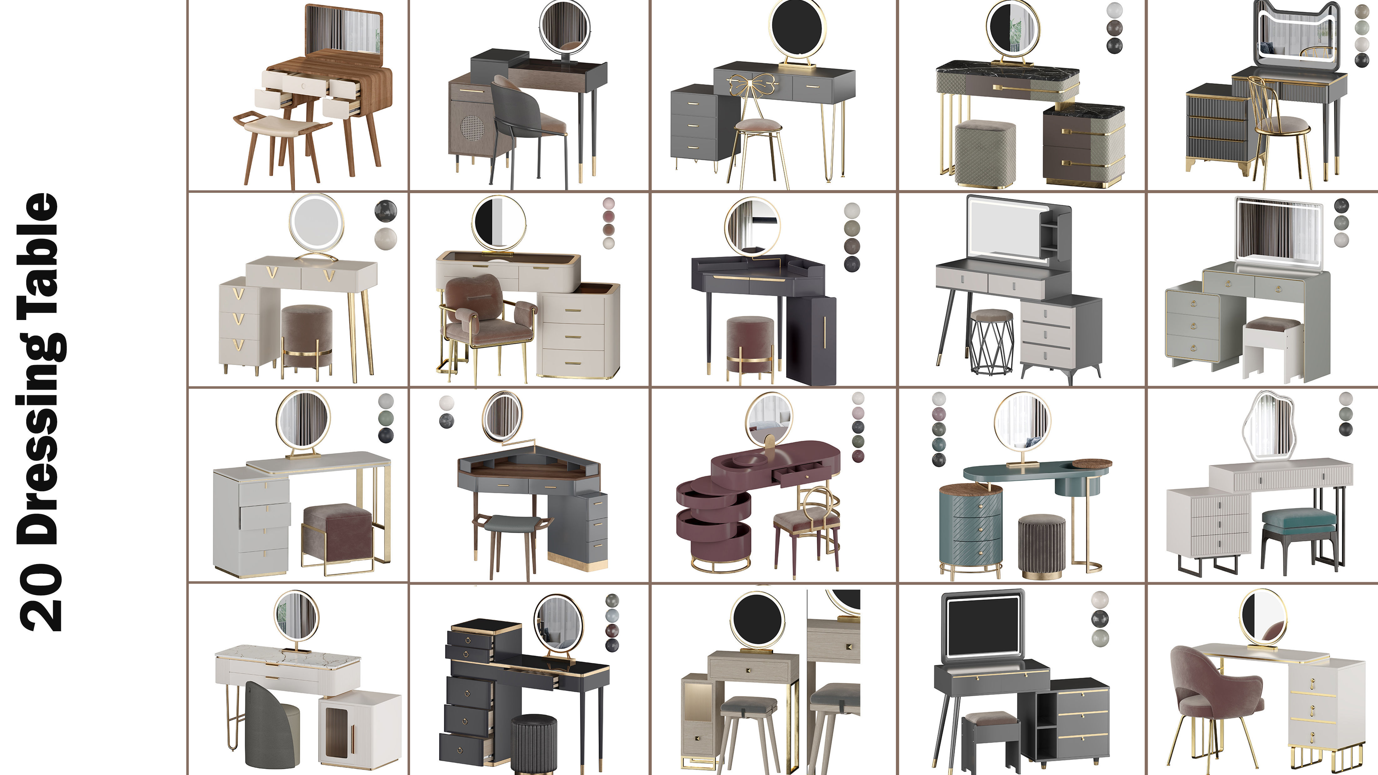20 dressing table 3D model_1