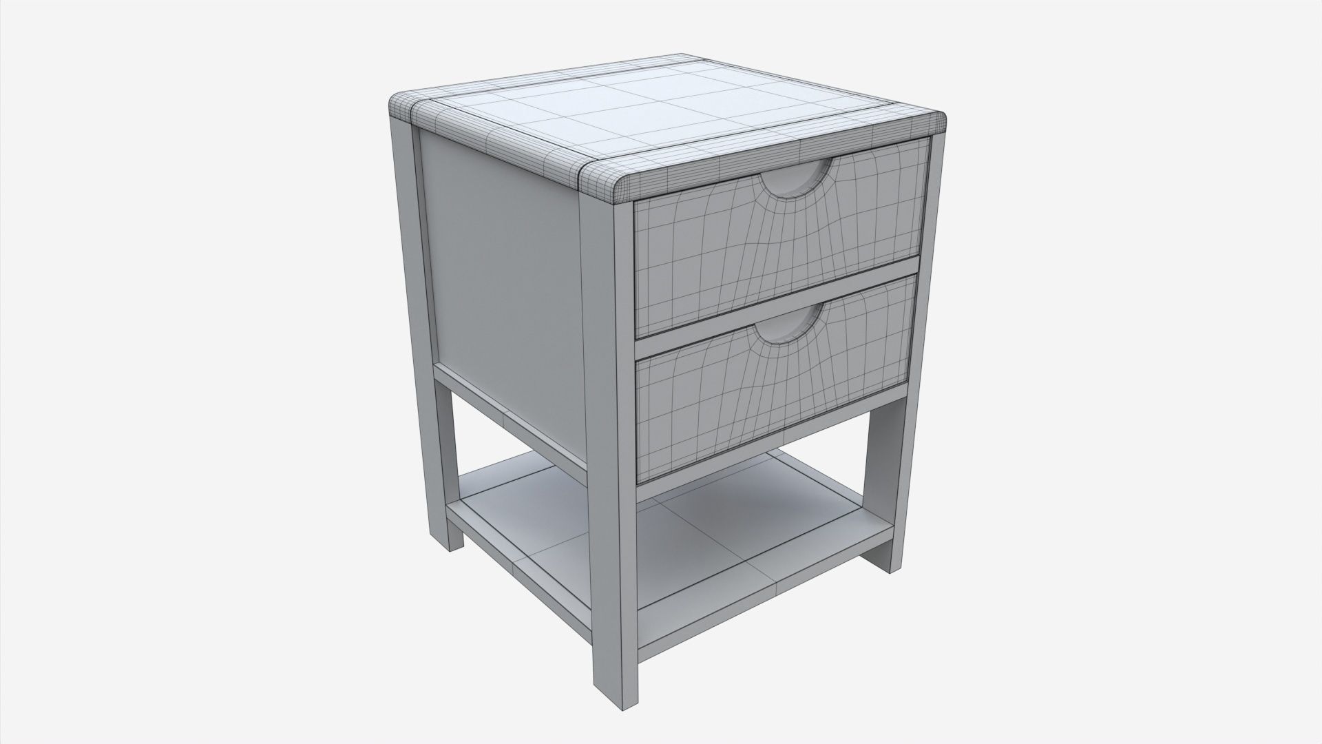 Bedside Cabinet 2 Drawer Ercol Bosco 3D model_6