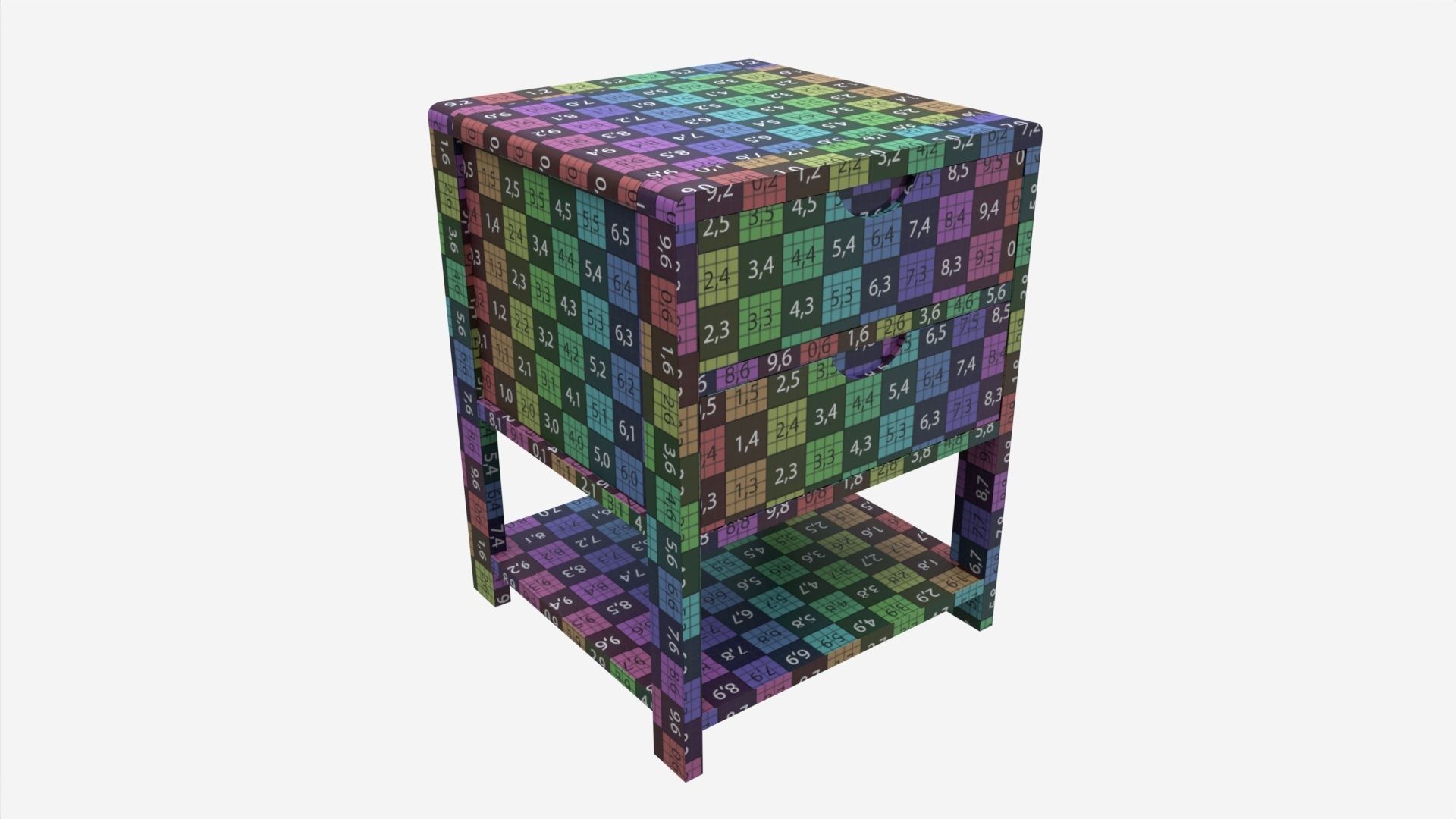 Bedside Cabinet 2 Drawer Ercol Bosco 3D model_7