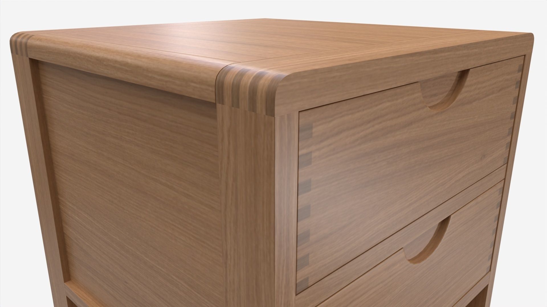 Bedside Cabinet 2 Drawer Ercol Bosco 3D model_3