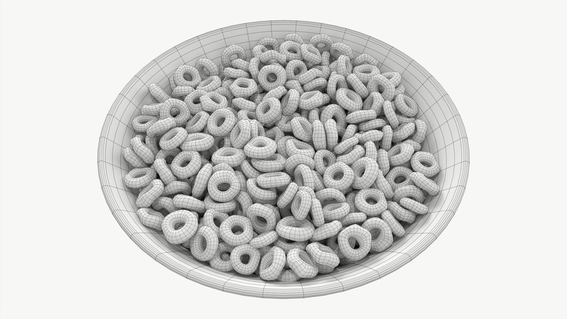 Bowl of Honey Cheerios 3D model_6