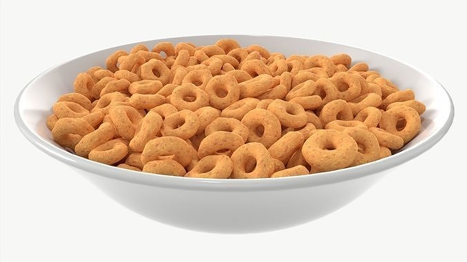 Bowl of Honey Cheerios 3D model 2