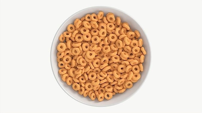 Bowl of Honey Cheerios 3D model 6