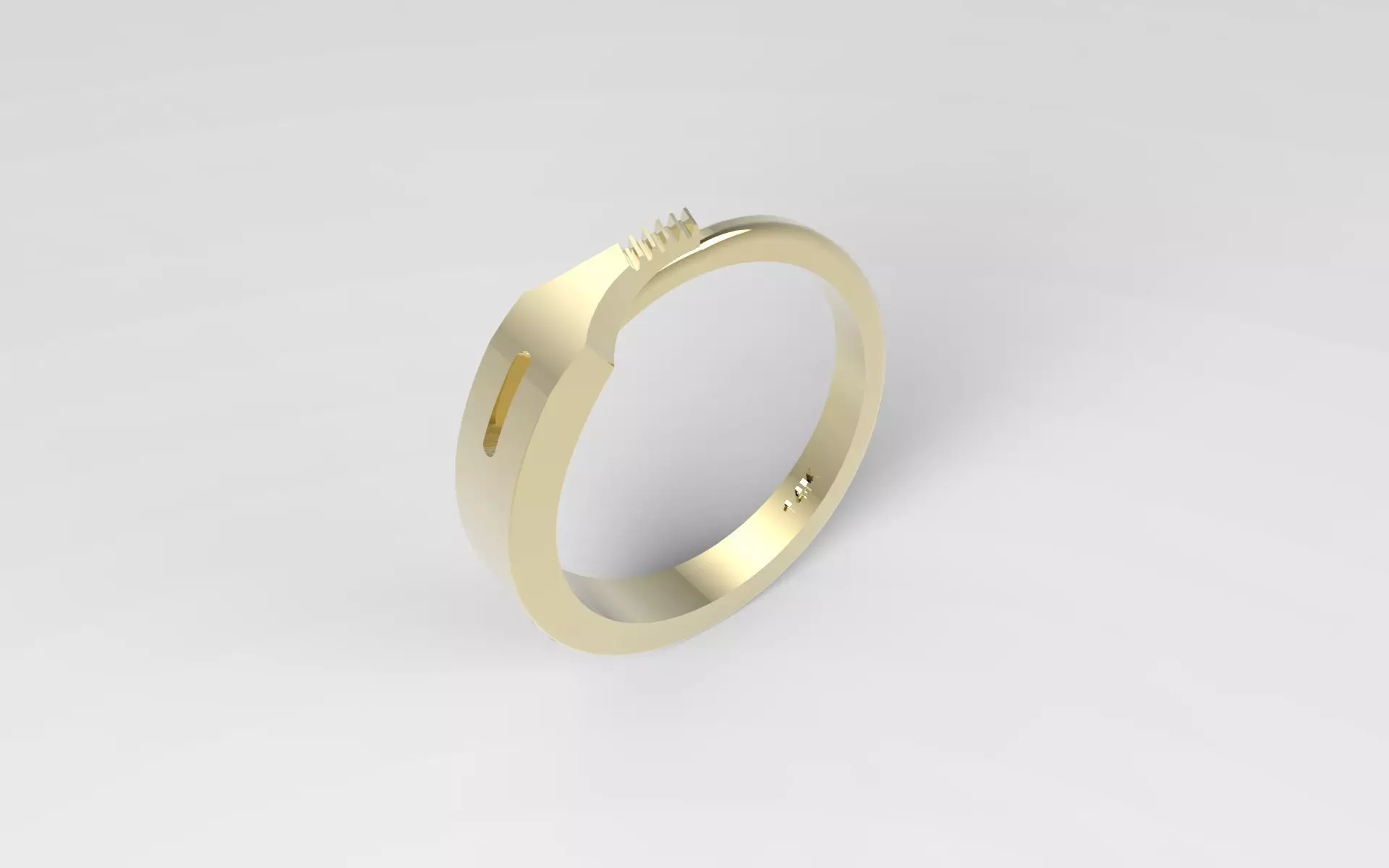 Feather ring 3D print model_0