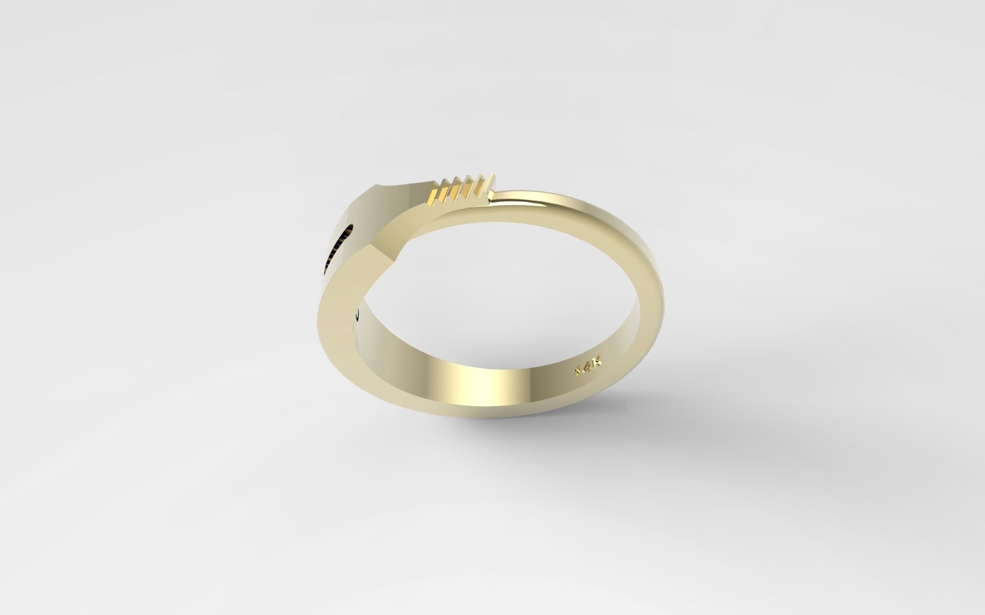Feather ring 3D print model_3