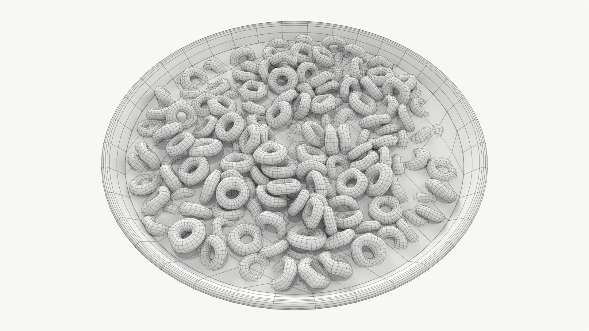 Bowl of Honey Cheerios with Milk 3D model_6