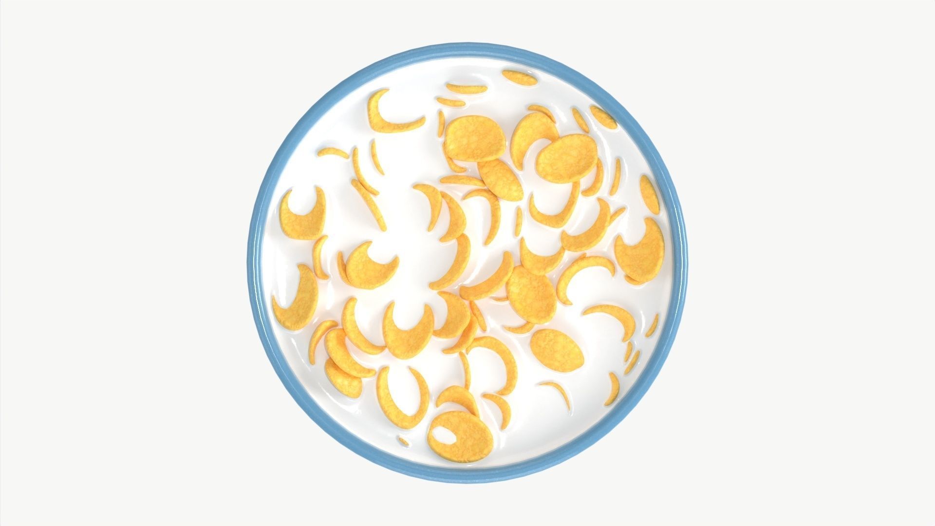 Bowl with Cornflakes 02 3D model_5